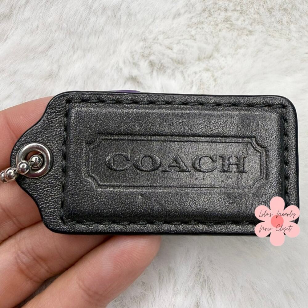 2" COACH Dark Gray Fob Bag Charm Hang tag Hangtag